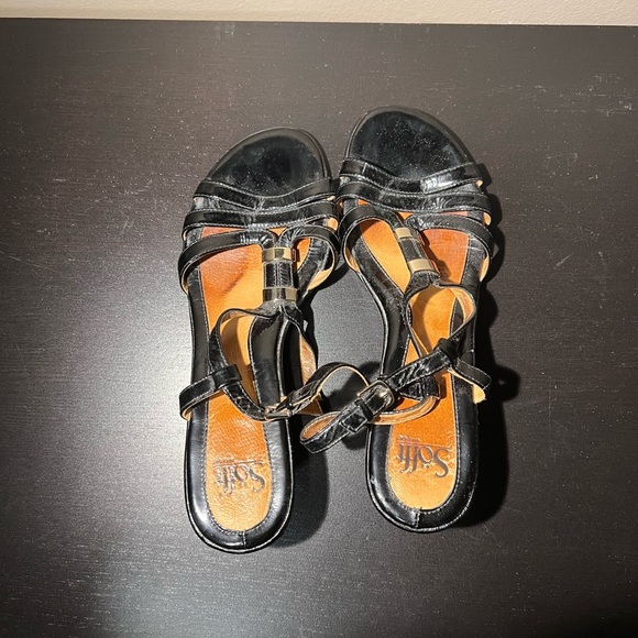 Söfft Black Strappy Wedge Sandals – Size 9.5 US - Picture 5 of 6